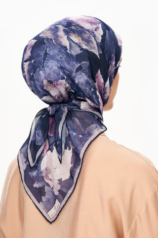 Moi Scarf Fleur d’Ombre Kare Eşarp Lacivert