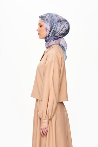 Moi Scarf Fleur d’Ombre Kare Eşarp Mavi