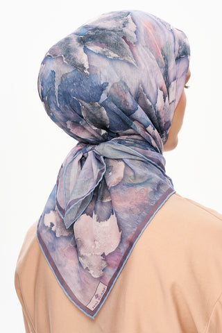 Moi Scarf Fleur d’Ombre Kare Eşarp Mavi