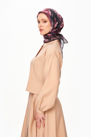 Moi Scarf Fleur d’Ombre Kare Eşarp Bordo