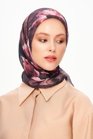 Moi Scarf Fleur d’Ombre Kare Eşarp Bordo