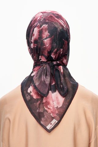Moi Scarf Fleur d’Ombre Kare Eşarp Bordo