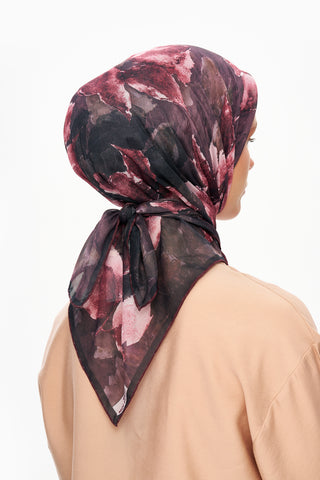 Moi Scarf Fleur d’Ombre Kare Eşarp Bordo