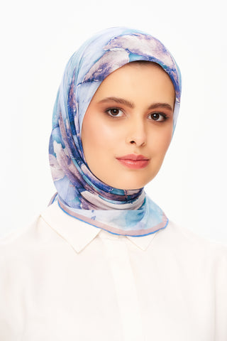 Moi Scarf Fleur d’Ombre Kare Eşarp Açık Mavi