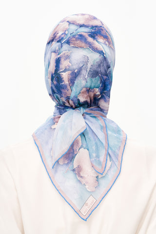 Moi Scarf Fleur d’Ombre Kare Eşarp Açık Mavi