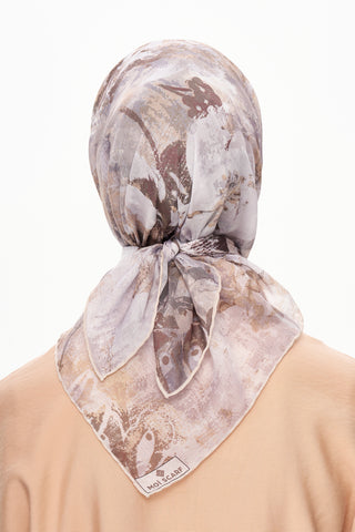 Moi Scarf Voile de Lin Kare Eşarp Bej
