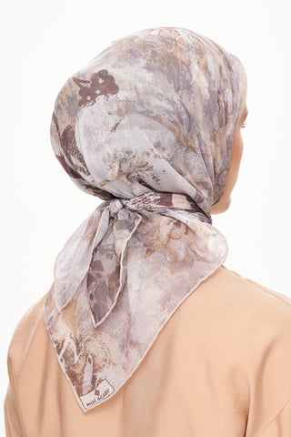 Moi Scarf Voile de Lin Kare Eşarp Bej