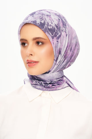 Moi Scarf Voile de Lin Kare Eşarp Lila