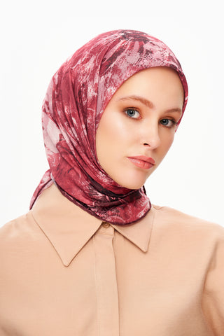 Moi Scarf Voile de Lin Kare Eşarp Kırmızı