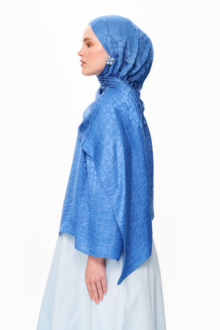 Moi Scarf Perle Premium Jakarlı Şal Saks