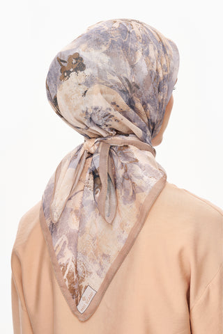 Moi Scarf Voile de Lin Kare Eşarp Taş