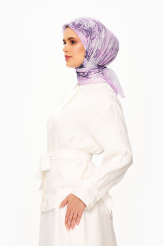 Moi Scarf Voile de Lin Kare Eşarp Mor