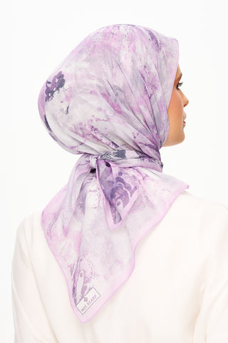 Moi Scarf Voile de Lin Kare Eşarp Mor