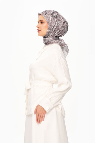 Moi Scarf Élégance Céleste Superior Soft Kare Eşarp Koyu Gri