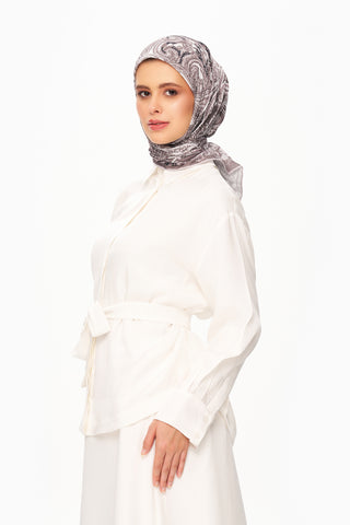 Moi Scarf Élégance Céleste Superior Soft Kare Eşarp Koyu Gri