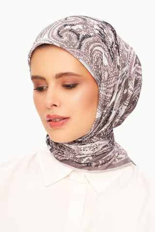 Moi Scarf Élégance Céleste Superior Soft Kare Eşarp Koyu Gri
