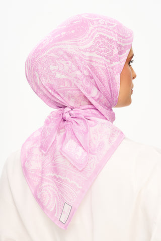 Moi Scarf Élégance Céleste Superior Soft Kare Eşarp Açık Pembe