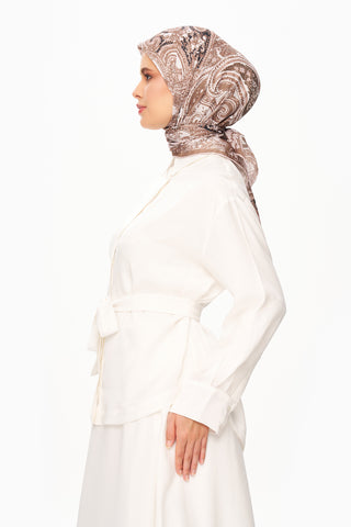 Moi Scarf Élégance Céleste Superior Soft Kare Eşarp Kahverengi