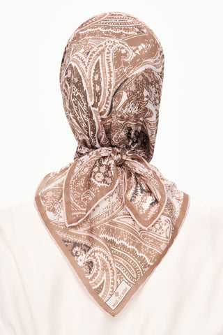 Moi Scarf Élégance Céleste Superior Soft Kare Eşarp Kahverengi