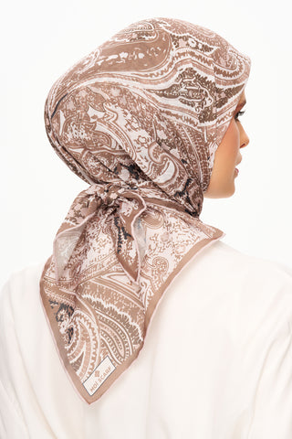 Moi Scarf Élégance Céleste Superior Soft Kare Eşarp Kahverengi