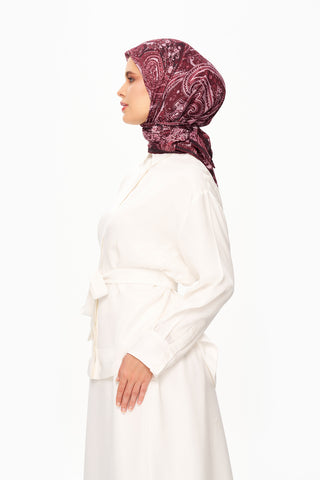 Moi Scarf Élégance Céleste Superior Soft Kare Eşarp Bordo