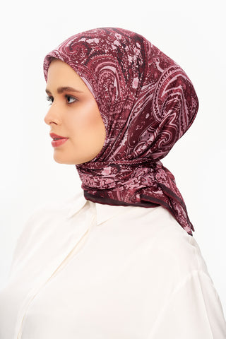 Moi Scarf Élégance Céleste Superior Soft Kare Eşarp Bordo