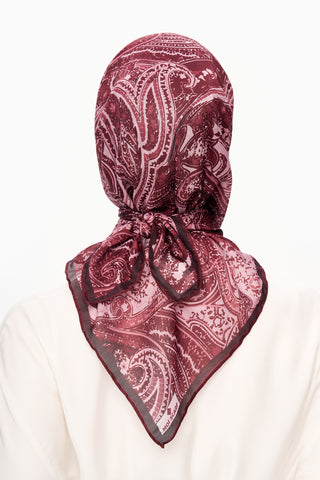 Moi Scarf Élégance Céleste Superior Soft Kare Eşarp Bordo