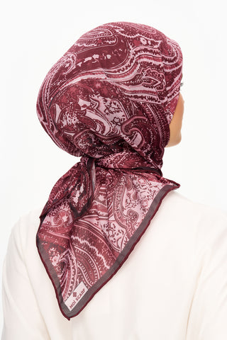 Moi Scarf Élégance Céleste Superior Soft Kare Eşarp Bordo