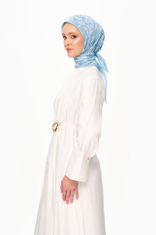 Moi Scarf Élégance Céleste Superior Soft Kare Eşarp Bebe Mavi