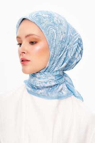 Moi Scarf Élégance Céleste Superior Soft Kare Eşarp Bebe Mavi