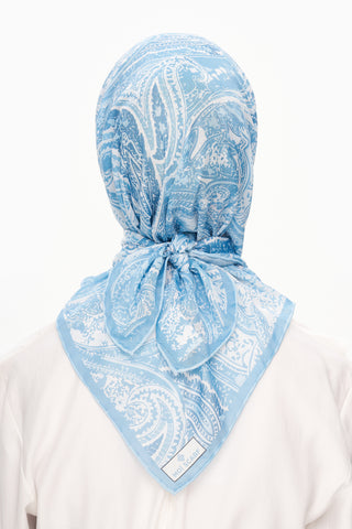 Moi Scarf Élégance Céleste Superior Soft Kare Eşarp Bebe Mavi