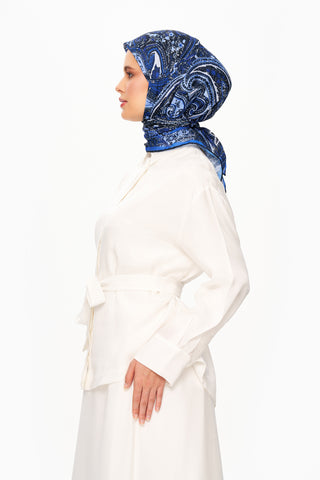 Moi Scarf Élégance Céleste Superior Soft Kare Eşarp Lacivert
