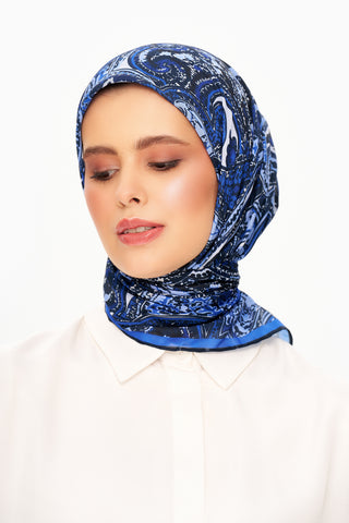 Moi Scarf Élégance Céleste Superior Soft Kare Eşarp Lacivert