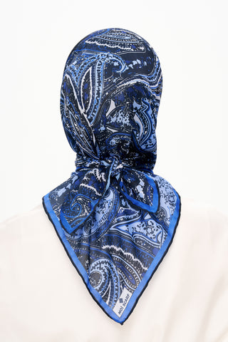 Moi Scarf Élégance Céleste Superior Soft Kare Eşarp Lacivert