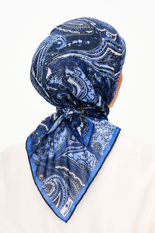 Moi Scarf Élégance Céleste Superior Soft Kare Eşarp Lacivert