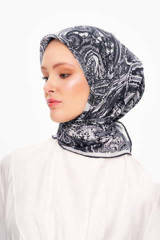 Moi Scarf Élégance Céleste Superior Soft Kare Eşarp Siyah