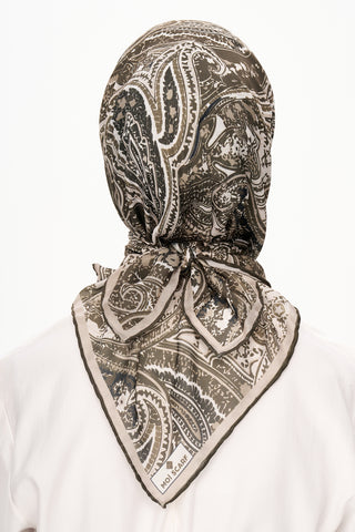Moi Scarf Élégance Céleste Superior Soft Kare Eşarp Haki