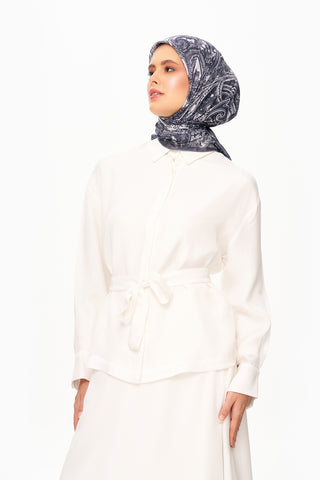 Moi Scarf Élégance Céleste Superior Soft Kare Eşarp Koyu Füme