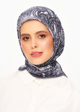 Moi Scarf Élégance Céleste Superior Soft Kare Eşarp Koyu Füme