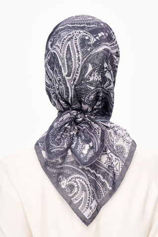 Moi Scarf Élégance Céleste Superior Soft Kare Eşarp Koyu Füme