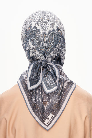 Moi Scarf Éternité Baroque Superior Soft Kare Eşarp Koyu Gri