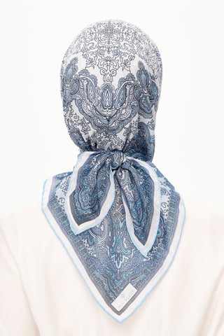 Moi Scarf Éternité Baroque Superior Soft Kare Eşarp Mavi
