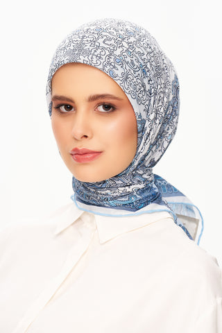 Moi Scarf Éternité Baroque Superior Soft Kare Eşarp Mavi