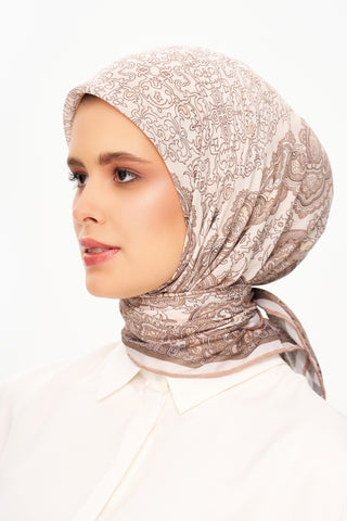 Moi Scarf Éternité Baroque Superior Soft Kare Eşarp Sütlü kahve