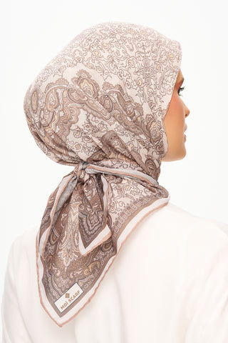 Moi Scarf Éternité Baroque Superior Soft Kare Eşarp Sütlü kahve
