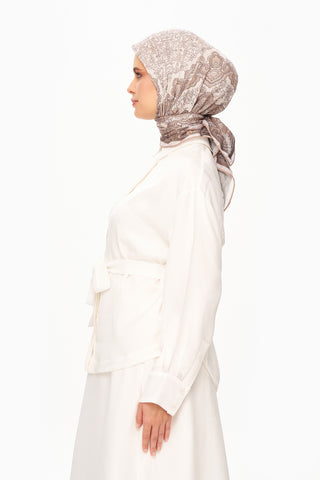 Moi Scarf Éternité Baroque Superior Soft Kare Eşarp Sütlü kahve