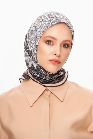 Moi Scarf Éternité Baroque Superior Soft Kare Eşarp Acı Kahve