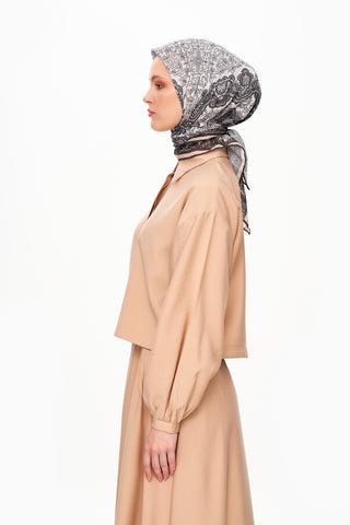 Moi Scarf Éternité Baroque Superior Soft Kare Eşarp Acı Kahve