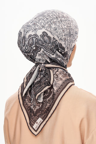 Moi Scarf Éternité Baroque Superior Soft Kare Eşarp Acı Kahve