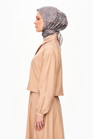 Moi Scarf Éternité Baroque Superior Soft Kare Eşarp Kahverengi
